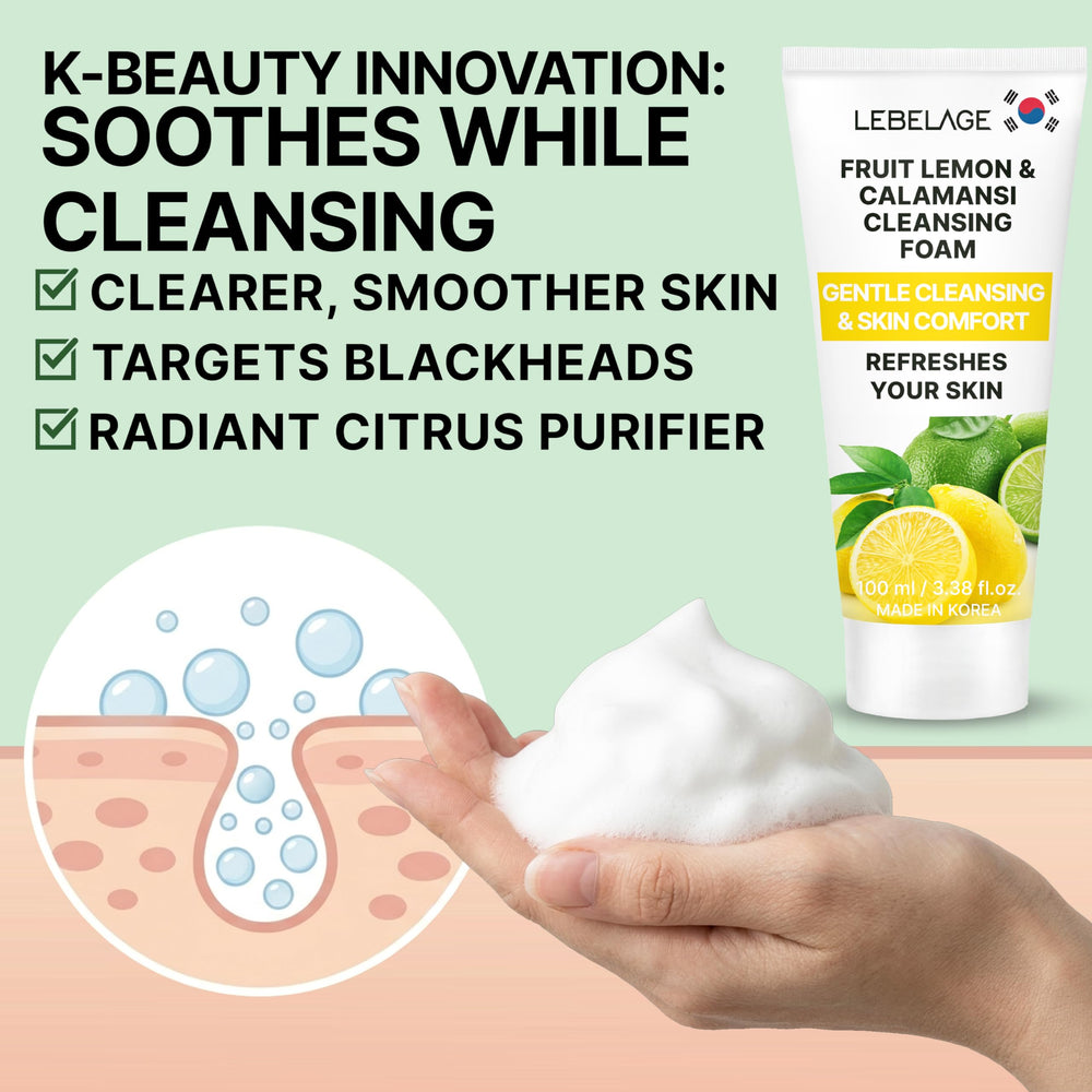 LEBELAGE foam texture close-up showing rich lather and hydrating, soft feel