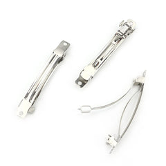 LEEFONE front view of fifty silver iron barrettes showing pack benefit