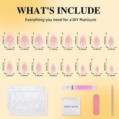 Leefrei nails in hand for size comparison demonstrating 16 sizes for tailored fit