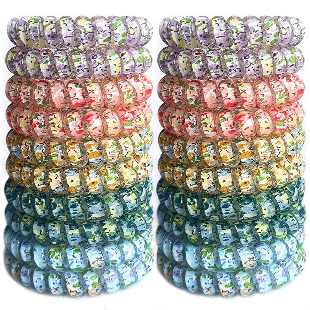 Leenchiry front packaging showing 20-piece colorful coils, practical storage benefit
