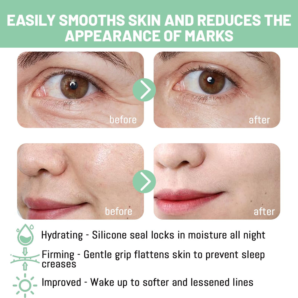 Lejuv on face in use displaying comfortable adhesion and discreet overnight wear
