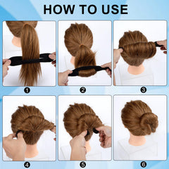 Lekgavd low chignon created with sponge showing smooth elegant finish