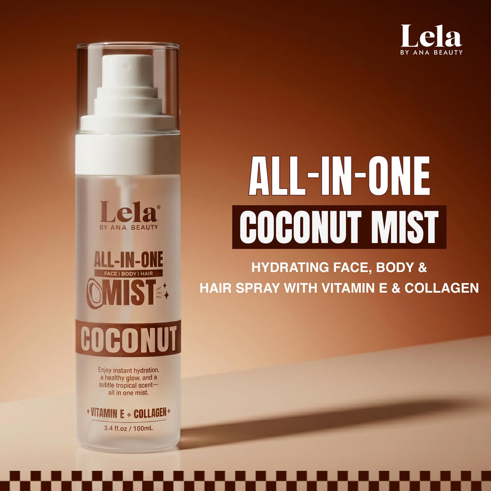 LELA by Ana Beauty spray nozzle closeup emitting fine mist for quick refresh