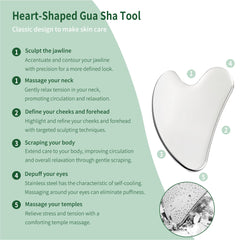 LeMeeOly heart-shaped gua sha smoothing cheek for lifting and improved massage coverage