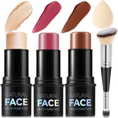 LemonSac contour trio front view showing blush bronzer highlighter, easy sculpting
