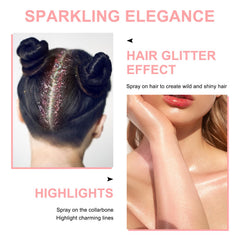 LemonSac applied to hair showing streaked shimmer and vibrant effect