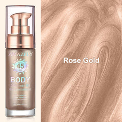 Model showing LemonSac shimmer on shoulder and collarbone for glow