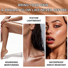 LemonSac droplets on water showing water-resistant finish and lasting glow benefit