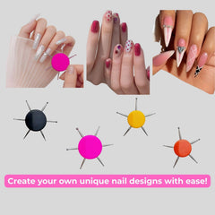 Leoriaie nail pen creating floral dots on a fingernail, helping achieve salon-level designs