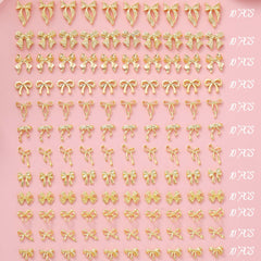 LERBOU bridal manicure lifestyle image showing elegant gold bows for special occasions