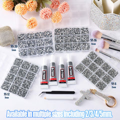LERBOU organized storage boxes with sorted rhinestones for easy access