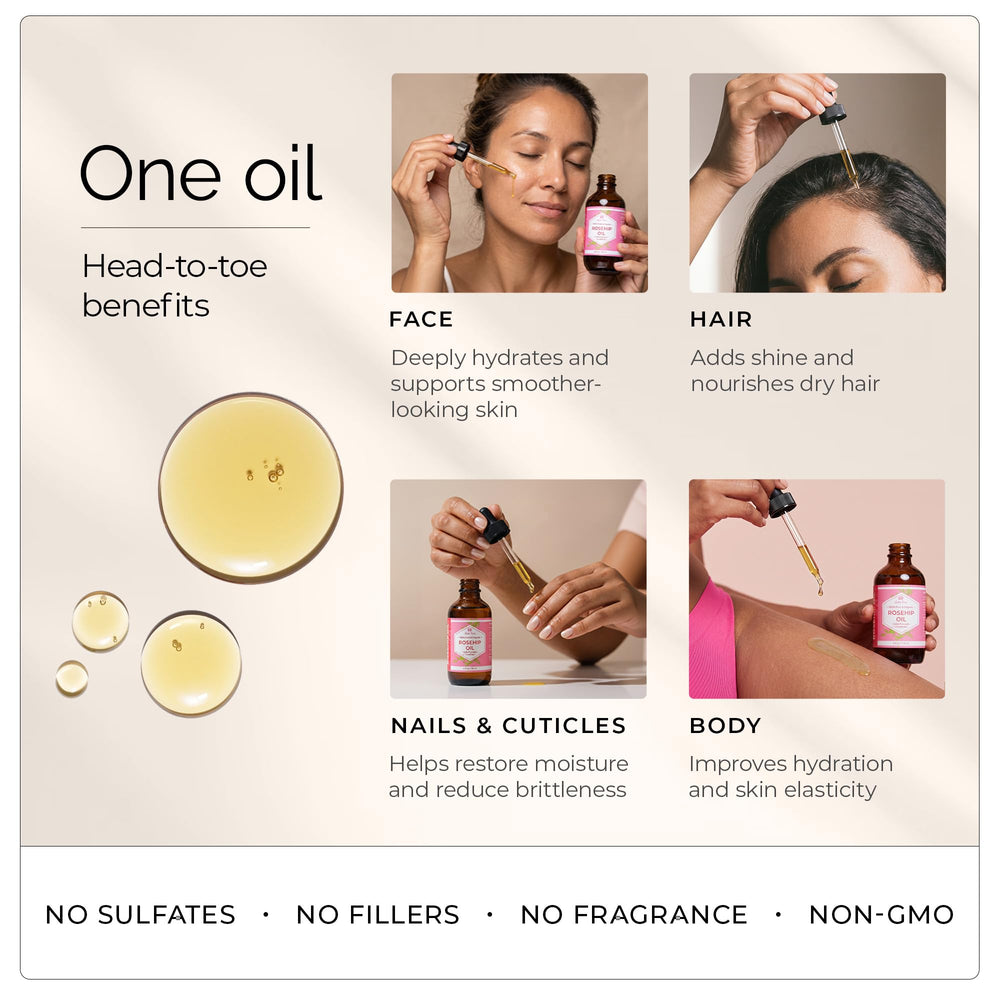 Leven Rose applying oil to face demonstrating lightweight hydration benefit