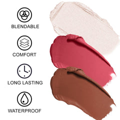 Lezero creamy stick texture close-up illustrating smooth blendability benefit