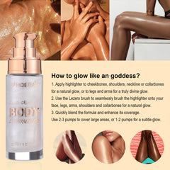 Lezero applied on shoulder highlighting natural radiance and contour