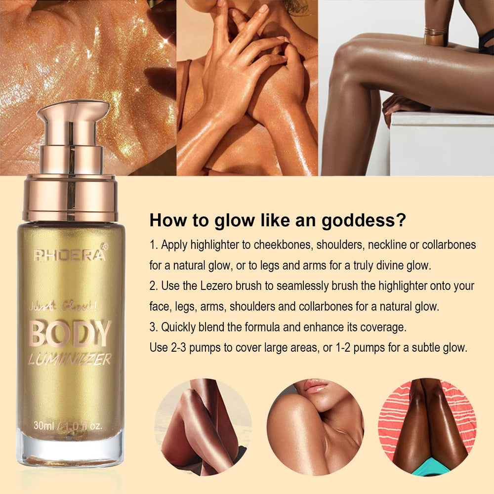 Lezero applied to shoulder and collarbone, creates flattering sun-kissed radiance