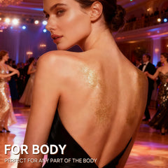 Lezero glitter spray on dress fabric showing sparkling finish and style impact