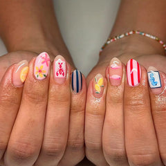 LFAAYYF front packaging showing almond short nails and 24-piece kit benefit quick selection