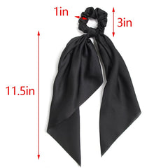 LFOUVRE red scrunchie in ponytail benefit: adds polished color accent