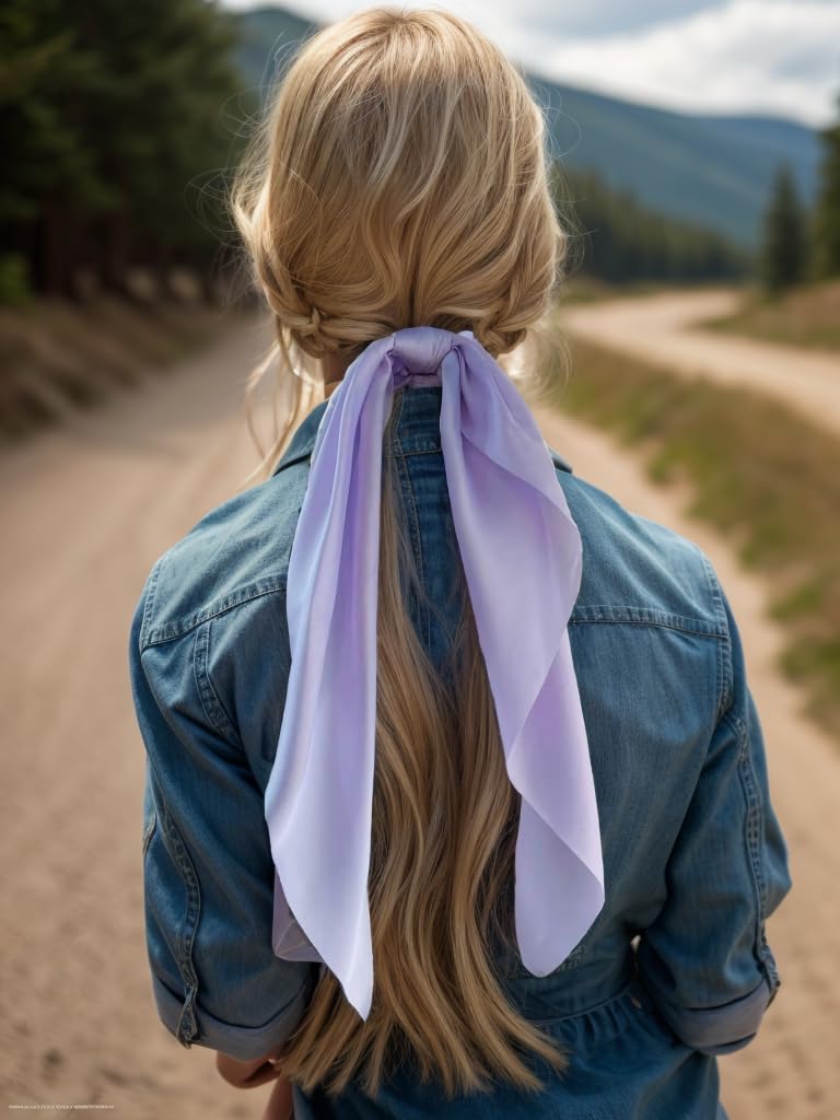 LFOUVRE scrunchie worn on wrist as bracelet adding instant outfit detail