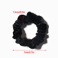 LFOUVRE scrunchie securing a bun and braid for tidy, low-bulk styling