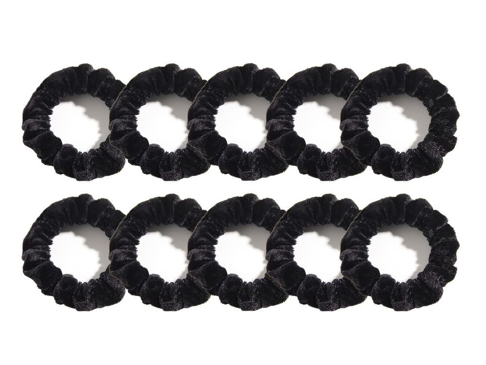 LFOUVRE small velvet scrunchies front pack showing neat compact set and versatility