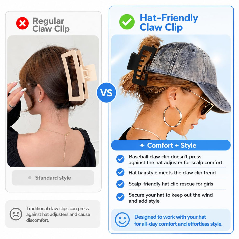 Liayozl clip attached to trucker hat side for secure, low-profile fit