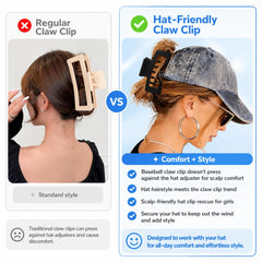 Liayozl clip attached to trucker hat side for secure, low-profile fit