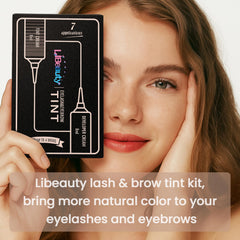 Libeauty lash before and after comparison demonstrating darker, fuller-looking lashes