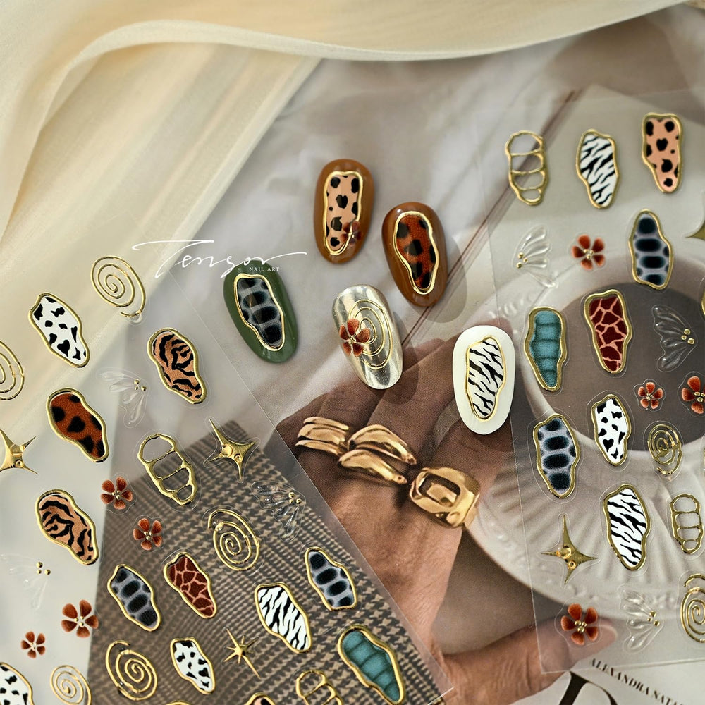 LIDUNANWU applied on manicured nails demonstrating stylish leopard accents