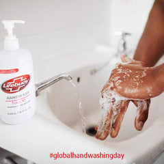 Lifebuoy 500ml bottle next to common items showing scale and long-lasting supply