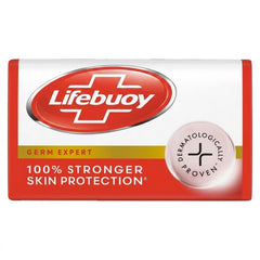 Lifebuoy single 125g bar close-up displaying texture and solid form benefit