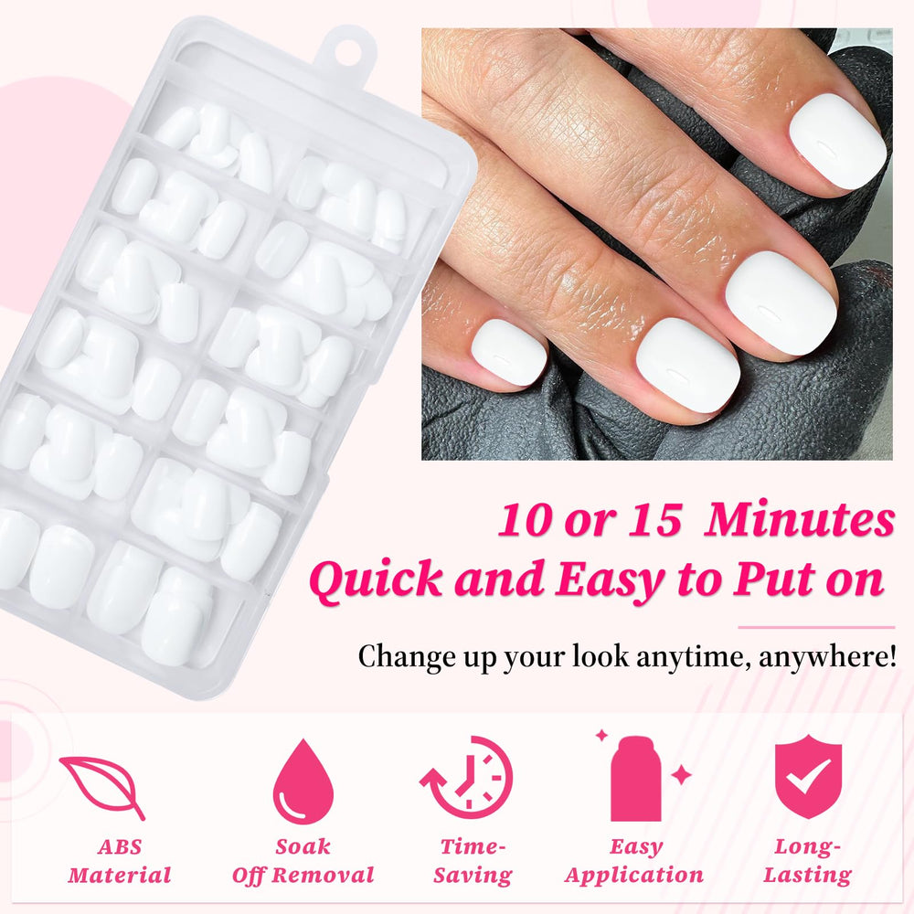 Lifextol adhesive tabs and manicure tools neatly arranged for easy application