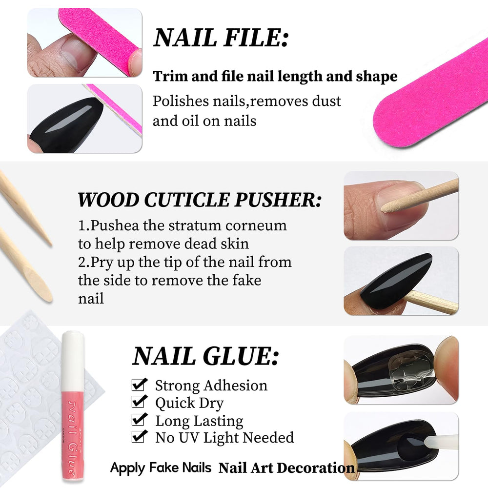 Lifextol hands wearing white almond press-on nails showcasing polished look and confidence