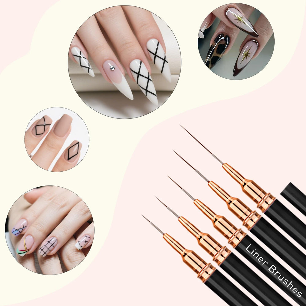 LIGHT RAIN liner brushes array demonstrating fine strokes and control