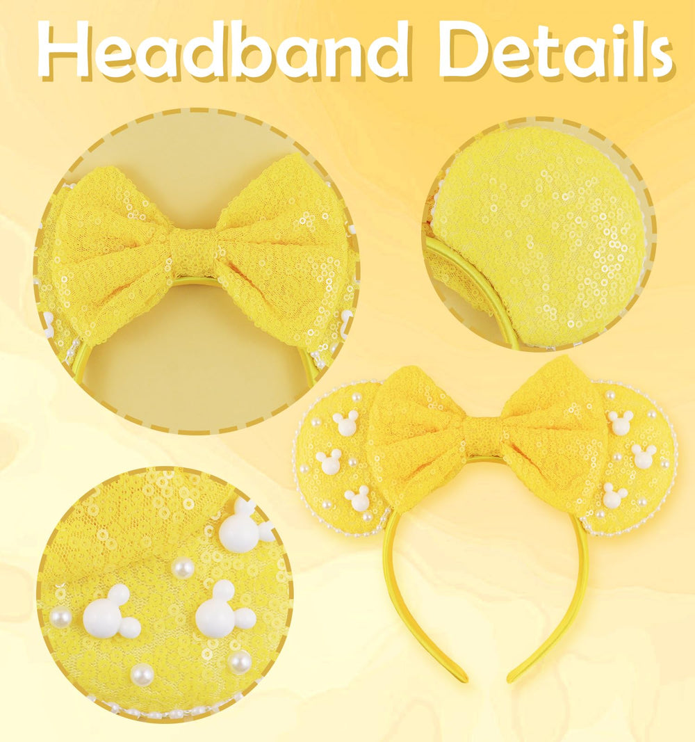 LIHELEI close-up of sequin bow with pearl highlighting elegant detail