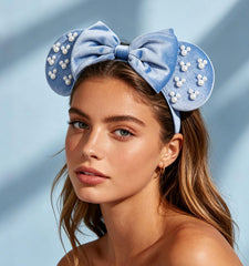 LIHELEI headband laid flat with care notes showing easy storage benefits