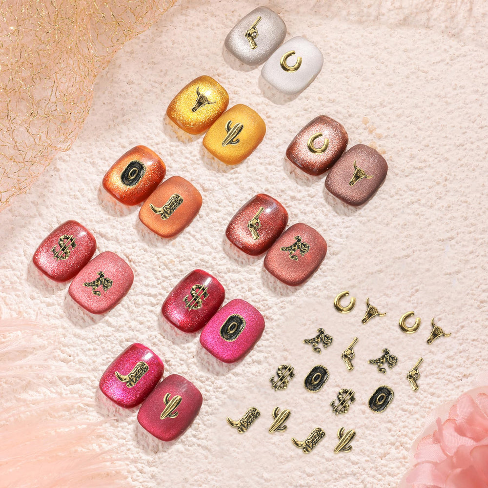 LIKEYO nail charms applied on acrylic nails demonstrating lasting accent placement