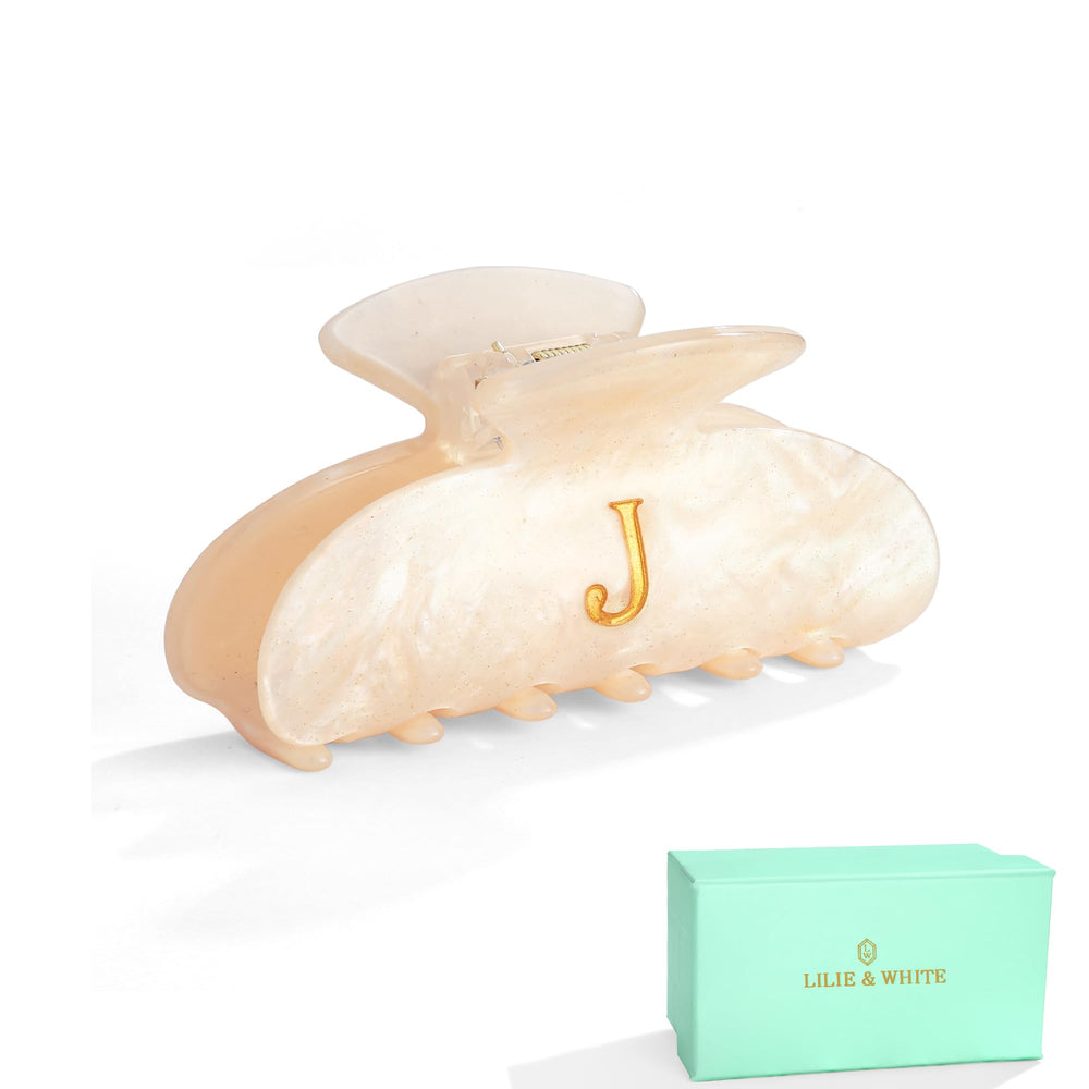 LILIE&WHITE front packaging showing golden gift box and J hair clip benefit ready gifting