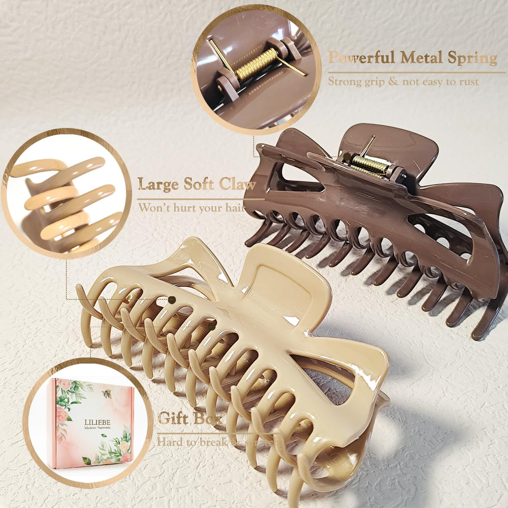 LILIEBE clip securing a messy bun on long hair, comfortable all-day wear and style
