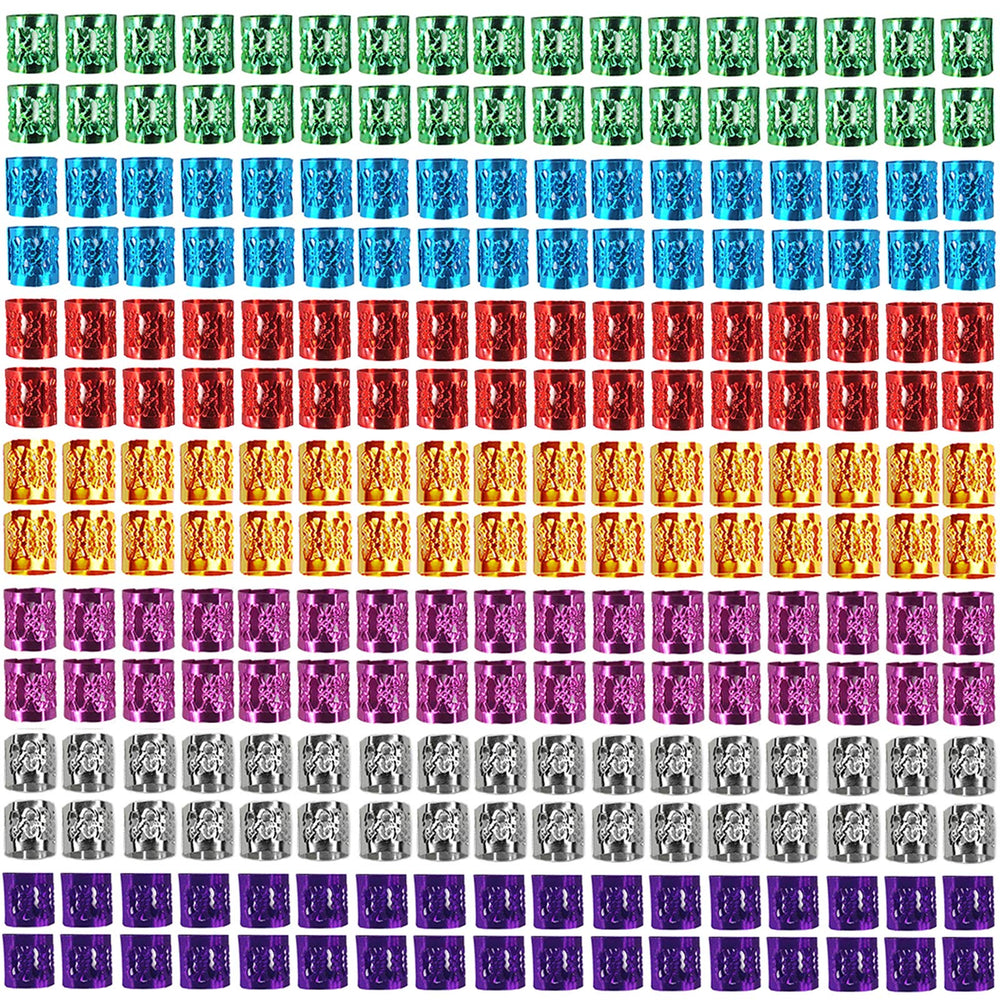 Liliyab pack front showing 350 multi-color aluminum braid cuffs and rings for variety