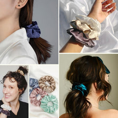 LilySilk scrunchie in an elegant gift box showing present-ready and premium-quality benefit