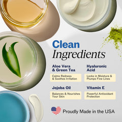 LilyAna Naturals ingredients display highlighting hyaluronic acid and botanicals