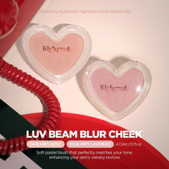 lilybyred close-up of heart-shaped powder revealing silky texture and blur effect