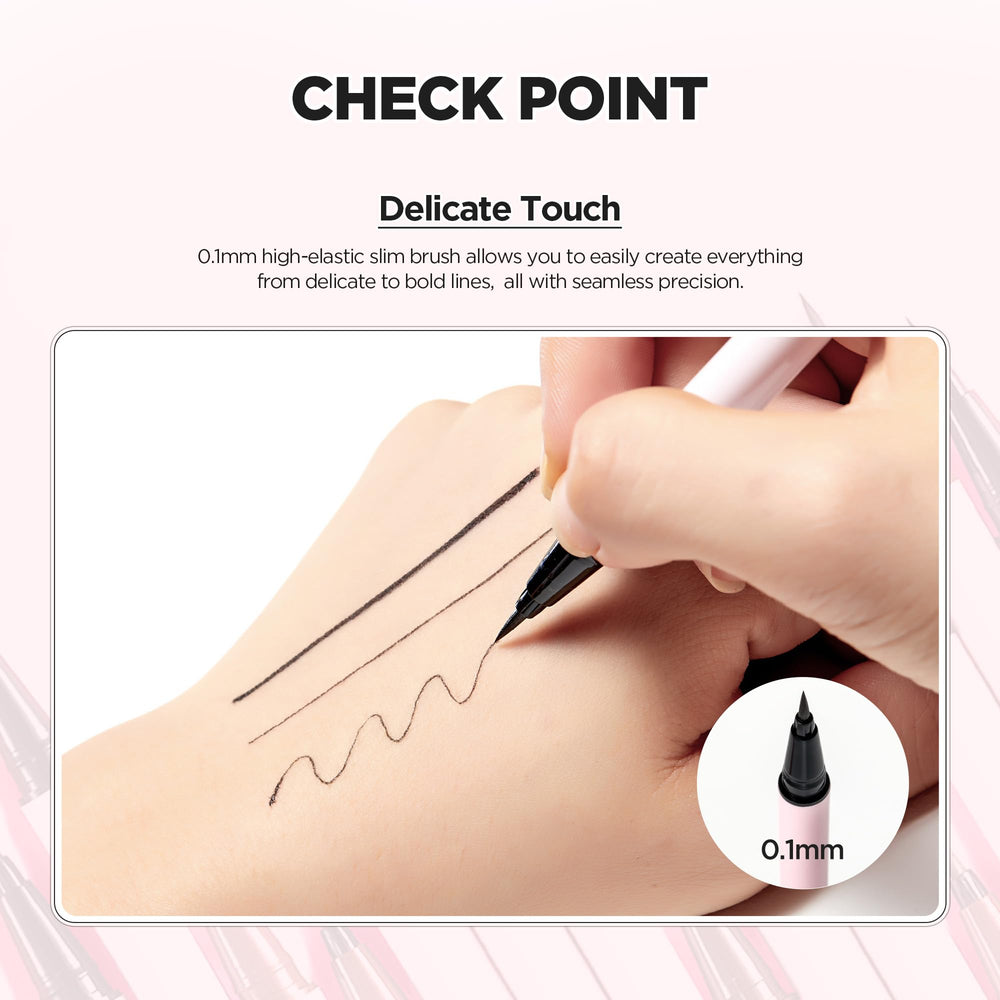 lilybyred matt brown ink swatch stroke showing color payoff benefit: true-to-shade