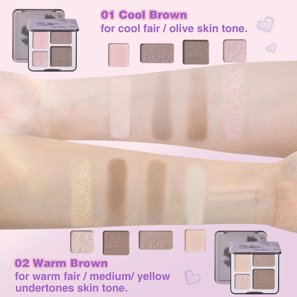 Lilyloria contour shades close-up showing fine-milled texture for smooth blending