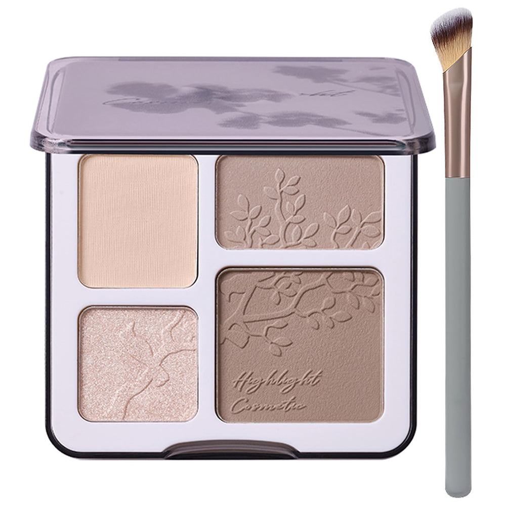 Lilyloria open palette showing four shades and built-in mirror, easy travel use