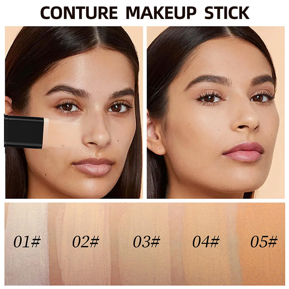 Lingyun applying stick to face to illustrate targeted concealing and contour control