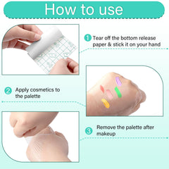 Linyuthia adhesive palette applied on hand demonstrating stable mixing benefit