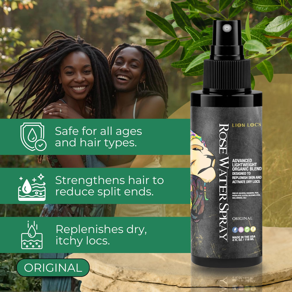 Lion Locs label detail highlighting organic vegan formula and ingredient clarity benefit