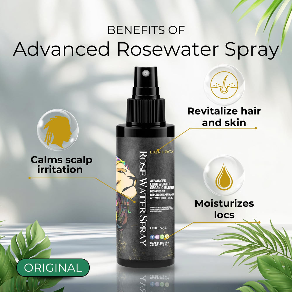 Lion Locs mist closeup capturing fine spray for even hydration throughout hair